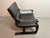 Mid-Century Black Leather Armchairs with Black Lacquered Wooden Frames by Åke Fribytter for Nelo, Sweden, 1970s, Set of 2 For Sale - Image 11 of 13
