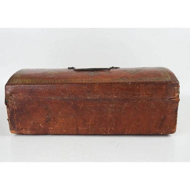 Mid 18th Century Antique 18th Century English Embossed Leather Domed Document Box For Sale - Image 5 of 13