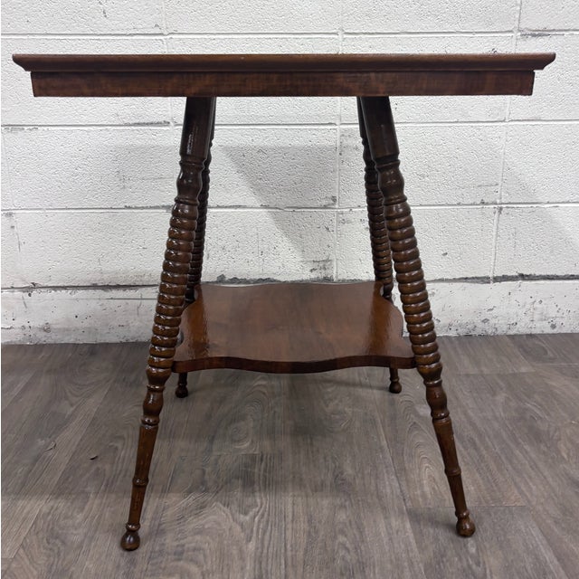 Antique Victorian Solid Mahogany Plank Top Side Table Lamp Table For Sale - Image 4 of 10