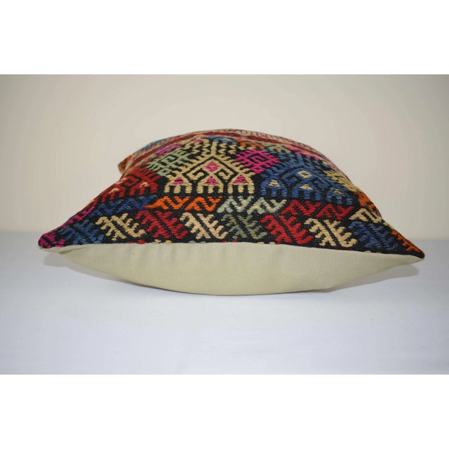 Shabby Chic Turkish Kilim Pillow Cover, Square Jajim Cushion Case 20'' X 20'' (50 X 50 Cm) For Sale - Image 4 of 6