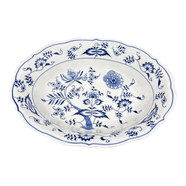 Vintage Blue Danube Onion China Japan Oval Vegetable Serving Bowl For Sale
