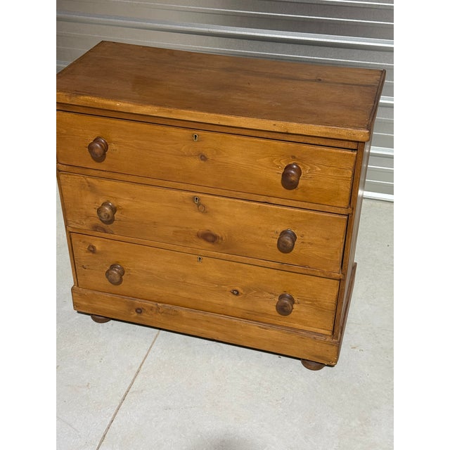 Antique Pine Three Drawers - Chest of Drawers From England For Sale - Image 6 of 18