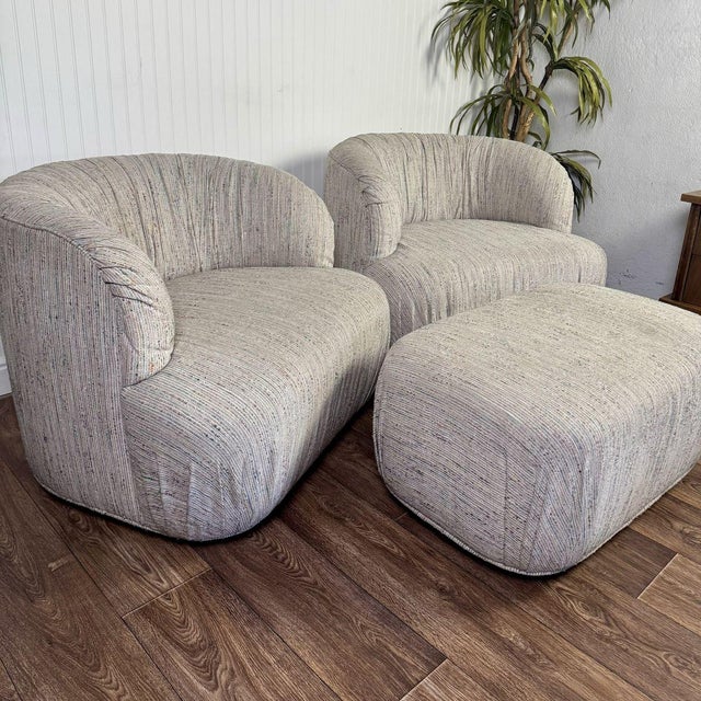 Postmodern Rare 1980s Postmodern “Cloud” Lounge Chair Set For Sale - Image 3 of 11