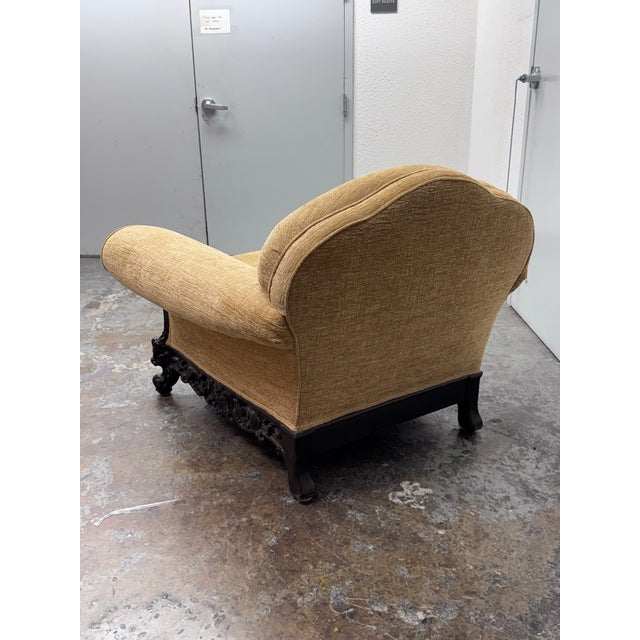 1920s Circa 1920's Victorian Wheat Lounge Arm Chair For Sale - Image 5 of 12