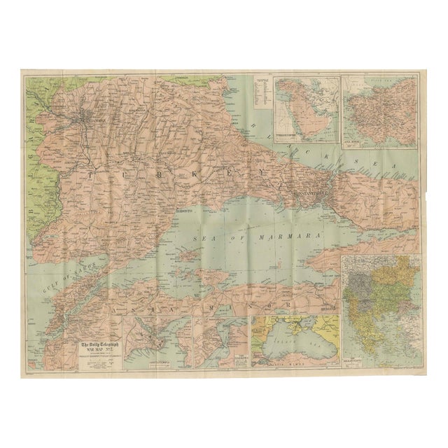 Daily Telegraph War Map, 1877 For Sale