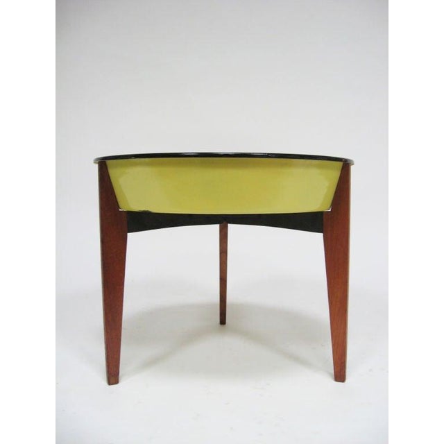 Mid 20th Century Danish Teak Catch-All / Planter With Enamel Bowl For Sale - Image 4 of 7