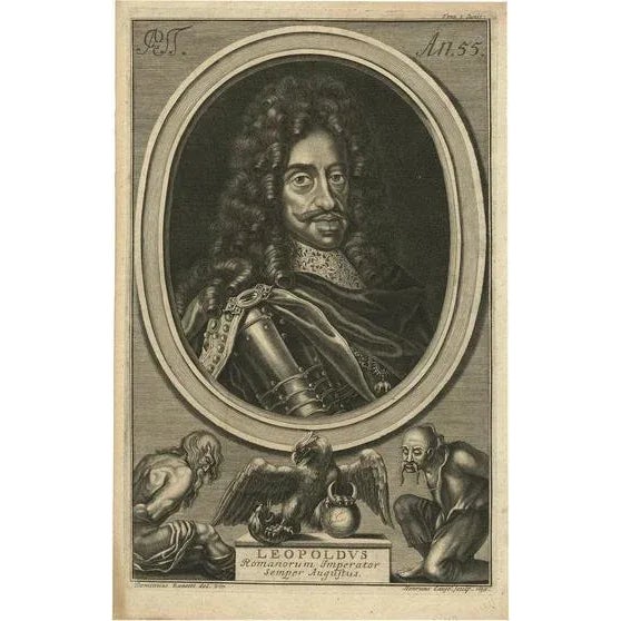 17th Century After Dominicus Zanetti, Leopold I, Holy Roman Emperor, King of Hungary, Croatia & Bohemia, 1695, Print For Sale - Image 5 of 5