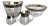 1950's Dorothy Thorpe Silver Band Glass Serving Set - Set of 5 For Sale