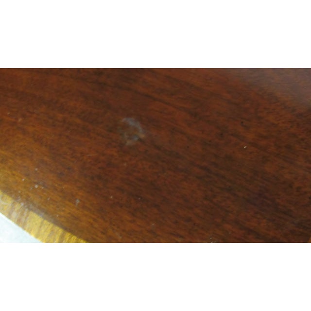 Wood 1980s Pair Thomasville Nightstands Mahogany Collection Bowfront Banded Chests For Sale - Image 7 of 10