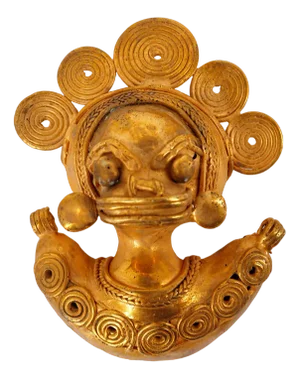 Colombian Taïrona Tumbago Statuette of Spiral Woman