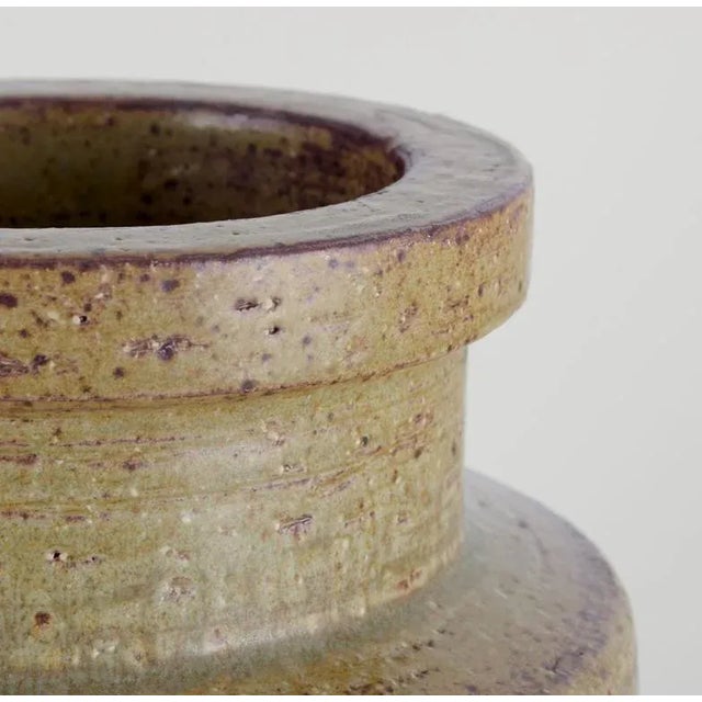 Floor Vase with Green and Brown Glaze by Per Linnemann-Schmidt for Palshus For Sale - Image 4 of 10