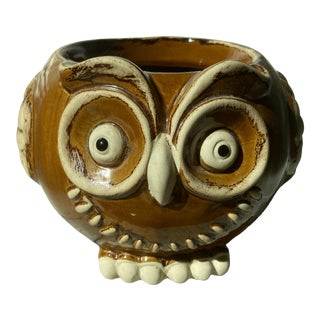 Vintage Ceramic Owl Planter For Sale