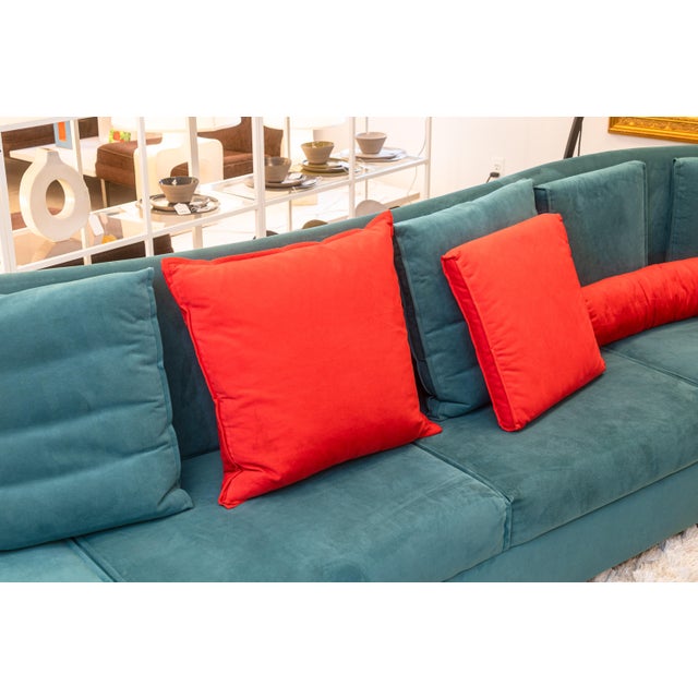 Saporiti Italia Pair of Mauro Lipparini for Saporiti Italia Avedon Sofas 1980s Post Modern For Sale - Image 4 of 11