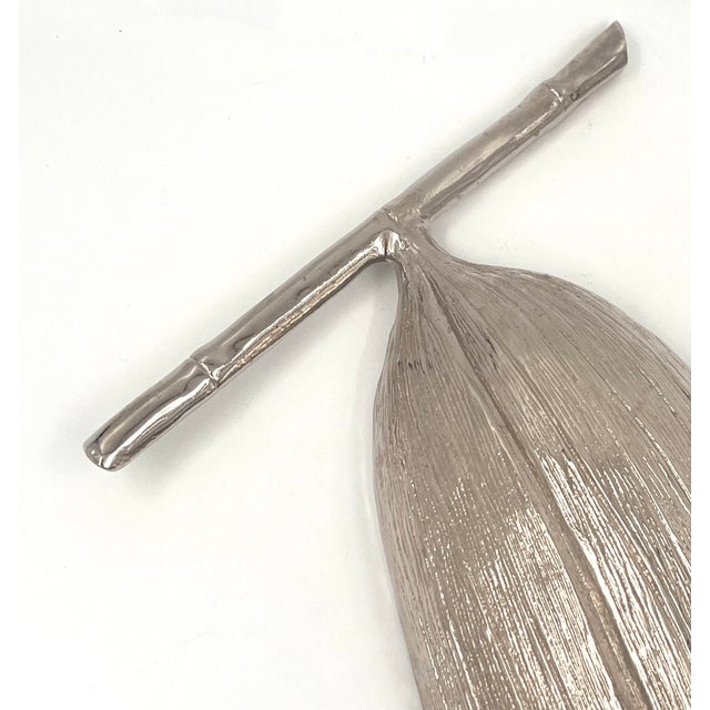 Michael Aram Nickel-Plated Bamboo Leaf Tray For Sale - Image 10 of 12