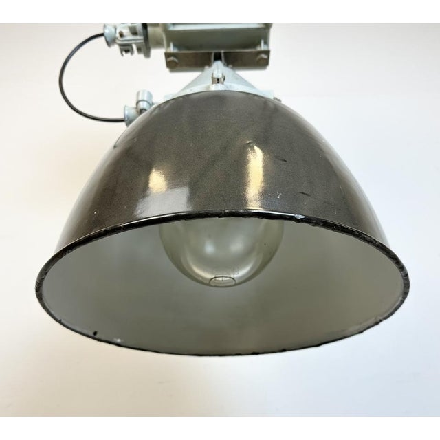 Grey Cast Aluminium Explosion Proof Lamp with Enameled Shade from Elektrosvit, 1970s For Sale - Image 11 of 18