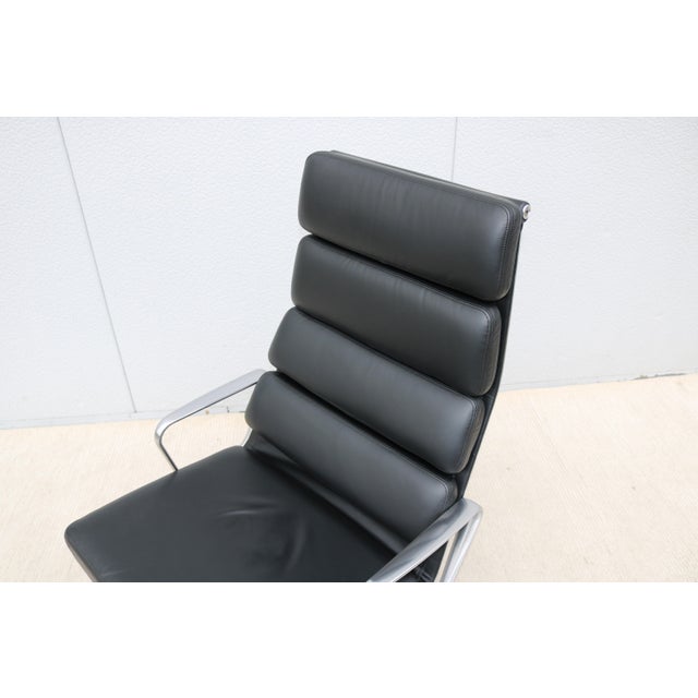Mid-Century Modern Herman Miller Eames Soft Pad Lounge Chair in Black Leather For Sale - Image 15 of 18