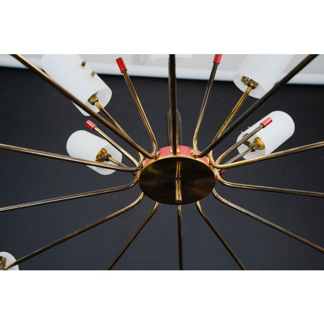 Mid-Century Modern Large Mid-Century 18-Arms Chandelier in the manner of Arredoluce, Italy, 1950s For Sale - Image 3 of 12