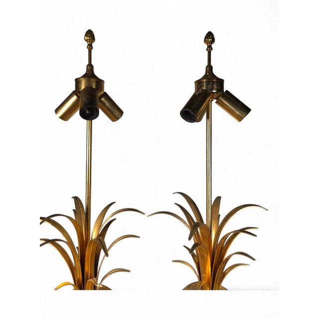 French Maison Jansen Pineapple Lamps, 1970s, Set of 2 For Sale - Image 17 of 18