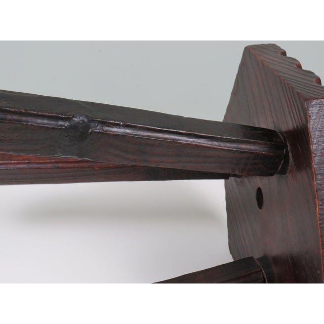 1960s Vintage Spanish Wood Stool, 1960s For Sale - Image 5 of 9