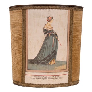 Brown Velvet Paper Basket Jean Holbein, France, 1950s For Sale