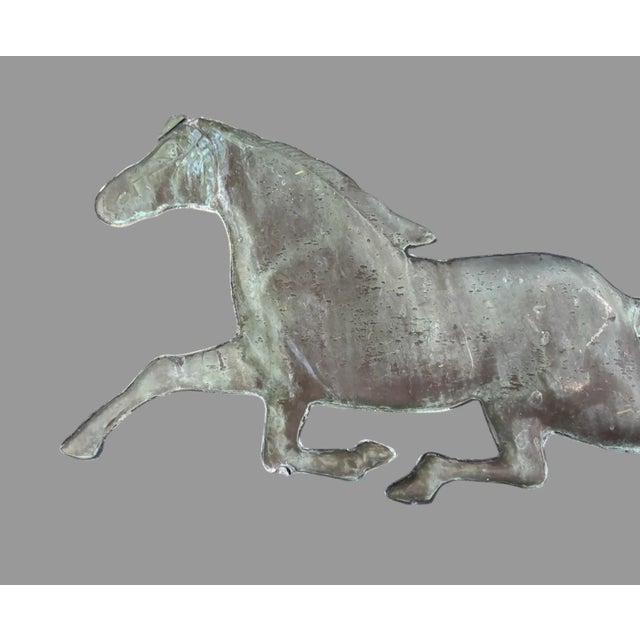Vintage Embossed Metal Figural Running Horse Weathervane For Sale - Image 6 of 9