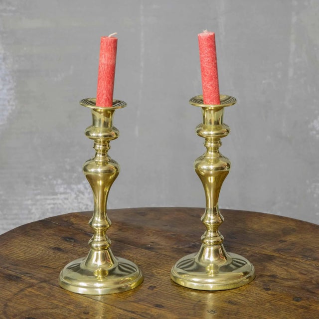 Metal Early-19th Century Brass Candlesticks, Set of 2 For Sale - Image 7 of 8