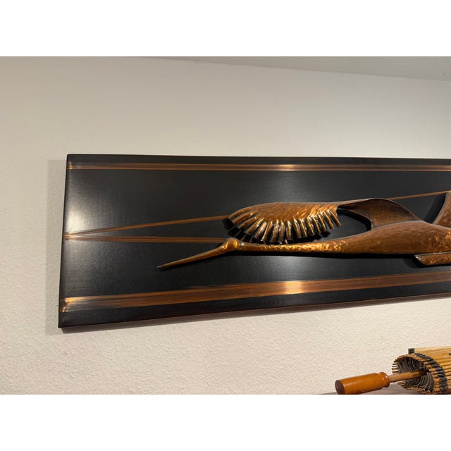 Metal and Copper Wall Decoration with Birds, 1970s For Sale - Image 12 of 15