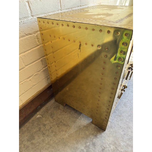 1970's Sarreid LTD Brass Clad Chest of Drawers Nightstand For Sale - Image 12 of 13