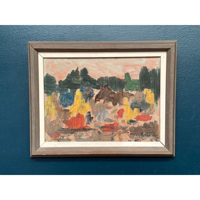 Nils Söderberg, Abstract Landscape, 1960s, Oil Painting on Panel, Framed For Sale - Image 15 of 15