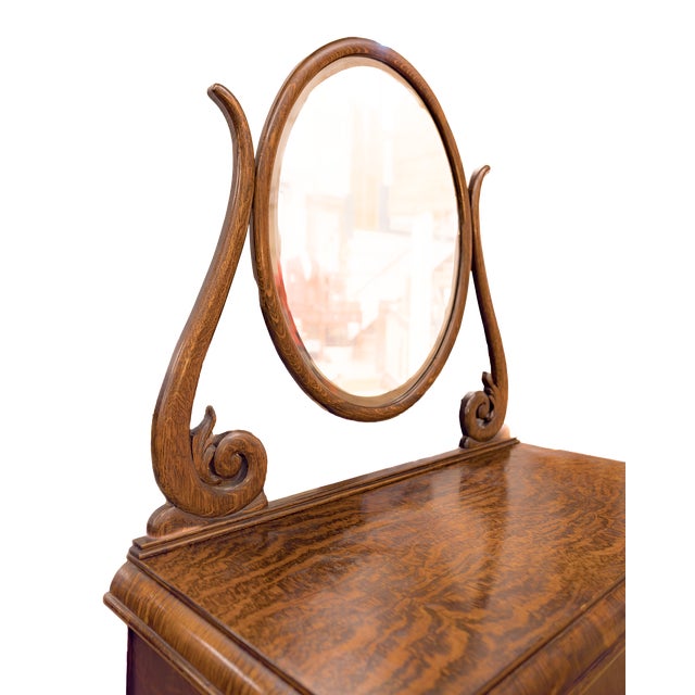 Wood Early 20th Century Marvel Furniture & Co Quarter-Sawn Dresser With Mirror For Sale - Image 7 of 15