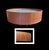 Brown 1950s Lightolier Teak Ceiling Flush Mount Drum Light Fixture W/Glass Diffuser For Sale - Image 8 of 8