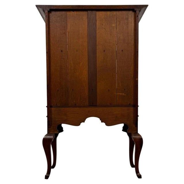 Vintage English Oak Display Vitrine Cabinet, 1920 For Sale - Image 9 of 13