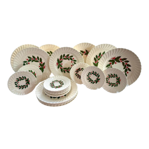 Vintage Set of Christmas China - 24 Pieces