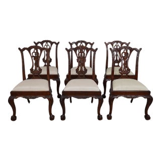 Set of 6 Maitland Smith Ball & Claw Mahogany Dining Room Chairs For Sale
