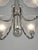 Petitot French Art Deco 4-Arm Chandelier 1930s - Trumpet Frosted Glass & Nickel For Sale - Image 6 of 12