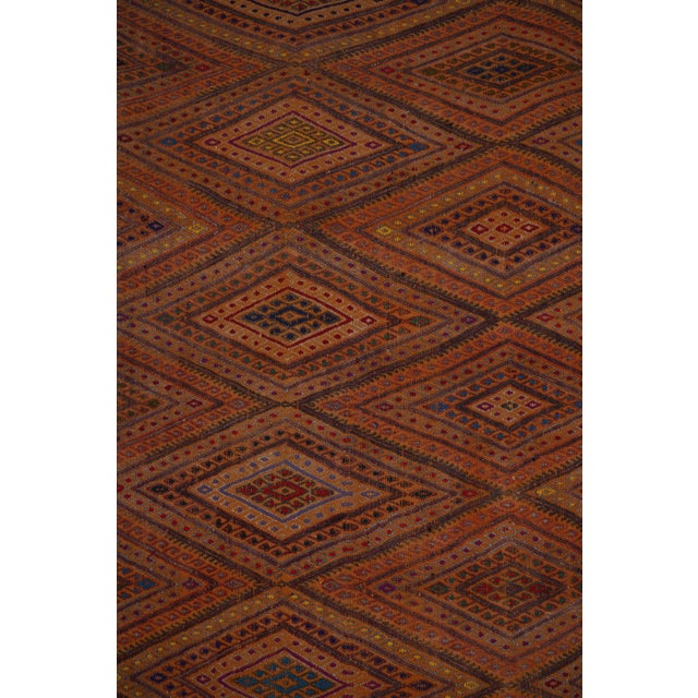 1960s Jajim Kilim With Bold Diamond Designs 5'4'' X 7'7'' For Sale - Image 9 of 11