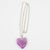 Metal Christian Lacroix Silvered Metal Necklace with Lavender Resin Heart Pendant For Sale - Image 7 of 11