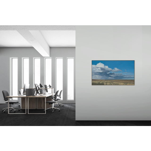 Where It Gathers by Michael Magrin | Oil on Canvas Prairie Landscape With Storm Clouds For Sale - Image 11 of 14