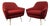 Pair of Mid-Century Style Burgundy Lounge Chairs For Sale