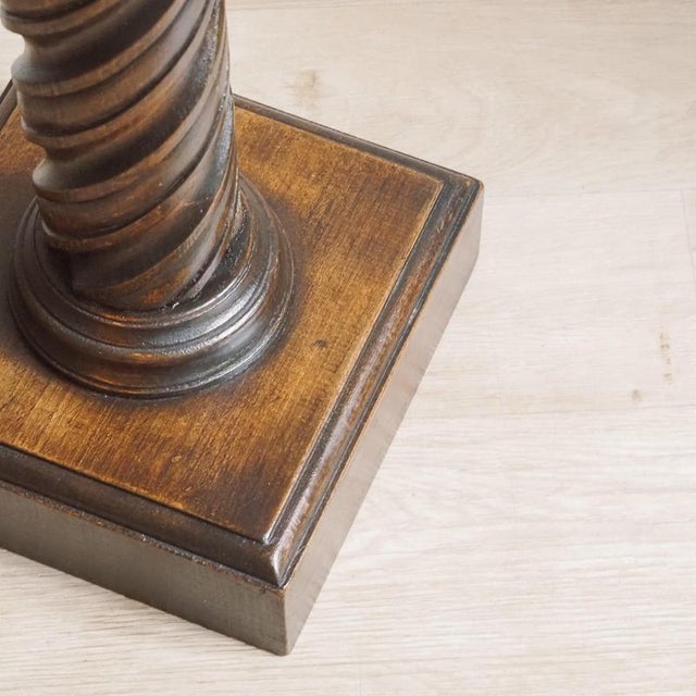 Brown Antique Plant Pedestal with Twisted Column For Sale - Image 8 of 10