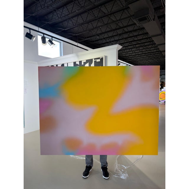 Abstract William Finlayson Jr. Acrylic Painting on wood Panel Titled “Happy Haze VlI 2025 For Sale - Image 3 of 15