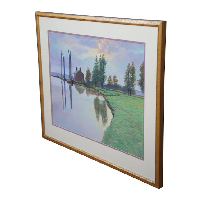 An eye catching late 20th century Pastel painting, signed Fleming lower right. Features a countryside setting with...