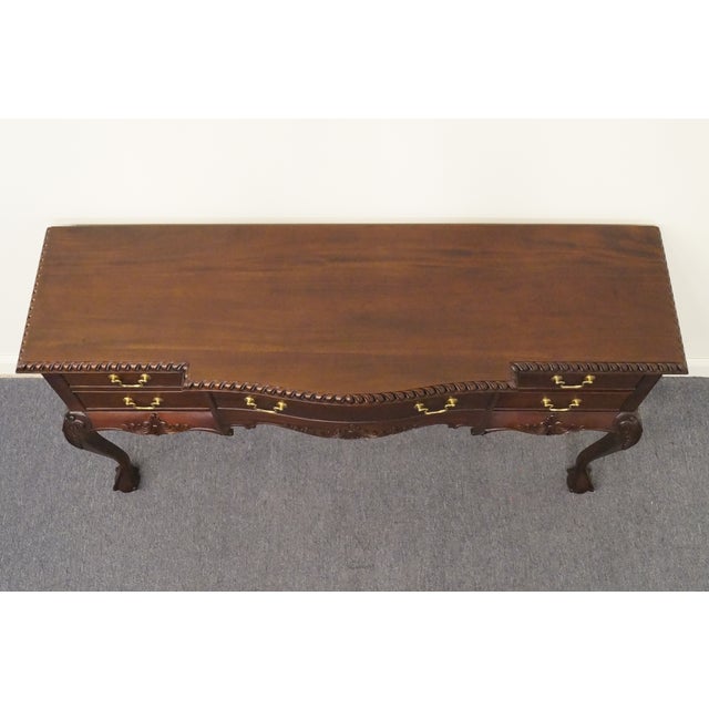 Vintage Antique Solid Mahogany Traditional Chippendale Style Ball & Claw 67" Sideboard Buffet For Sale - Image 10 of 12