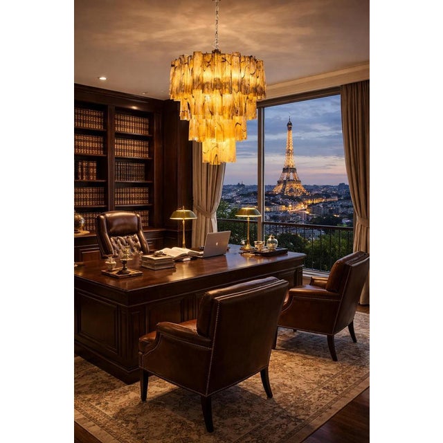 Italian Chandeliers in Murano Glass, 1990, Set of 2 For Sale - Image 9 of 16