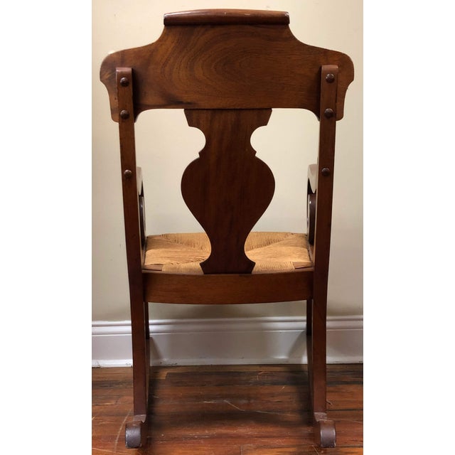 Late 19th Century Antique Empire Style Burl Wood Rocking Chair Chairish