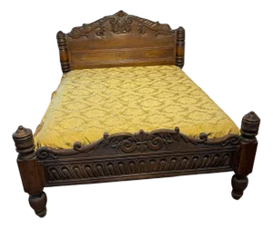 Wooden Bed with Scorpioni Family Coat of Arms, 17th Century