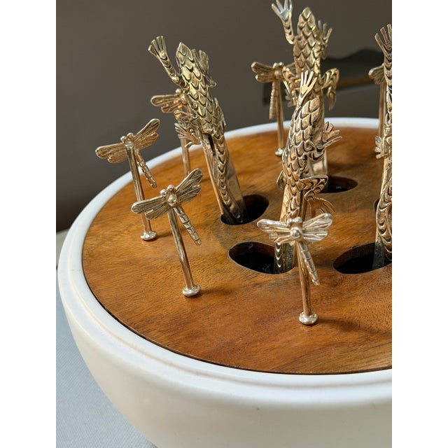 Emilia Castillo Emilia Castillo Porcelain and Silver 24 Piece Serving Service Mexico With Storage Box - 25 PCS For Sale - Image 4 of 14