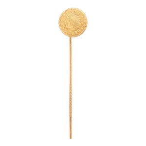Vintage Replica 1854 'Indian Princess' $3 Gold Coin Stickpin