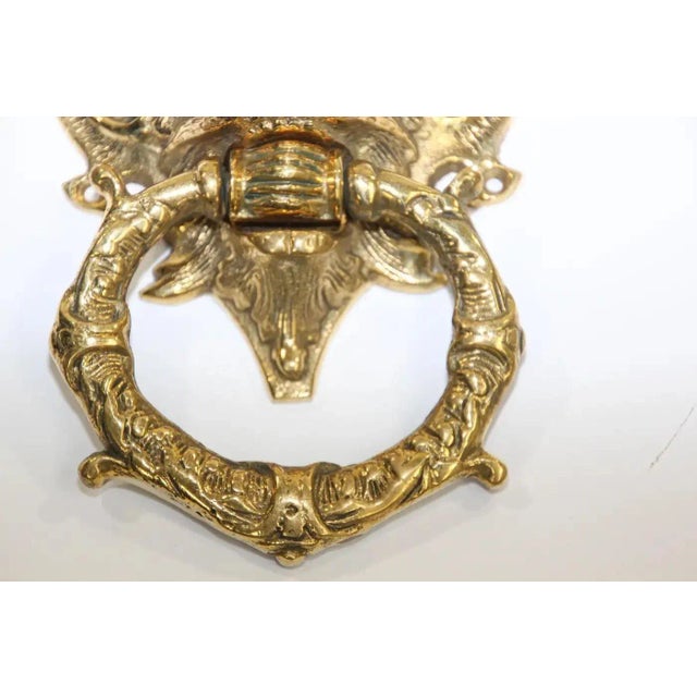 Vintage Solid Brass Italian Gothic Devil Door Knocker For Sale In Palm Springs - Image 6 of 11