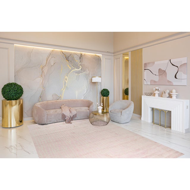 9x12 Rhea Moroccan Coral Open Field Geometric Modern Hand Knotted Wool Carpet Rug For Sale - Image 9 of 9